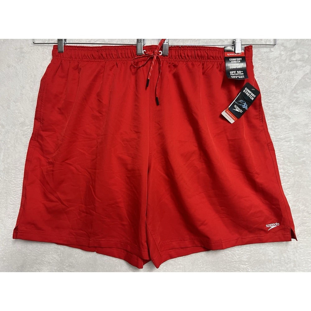 Speedo Men's 4XL Red Swim Trunks Board Shorts UPF 50+ NWT